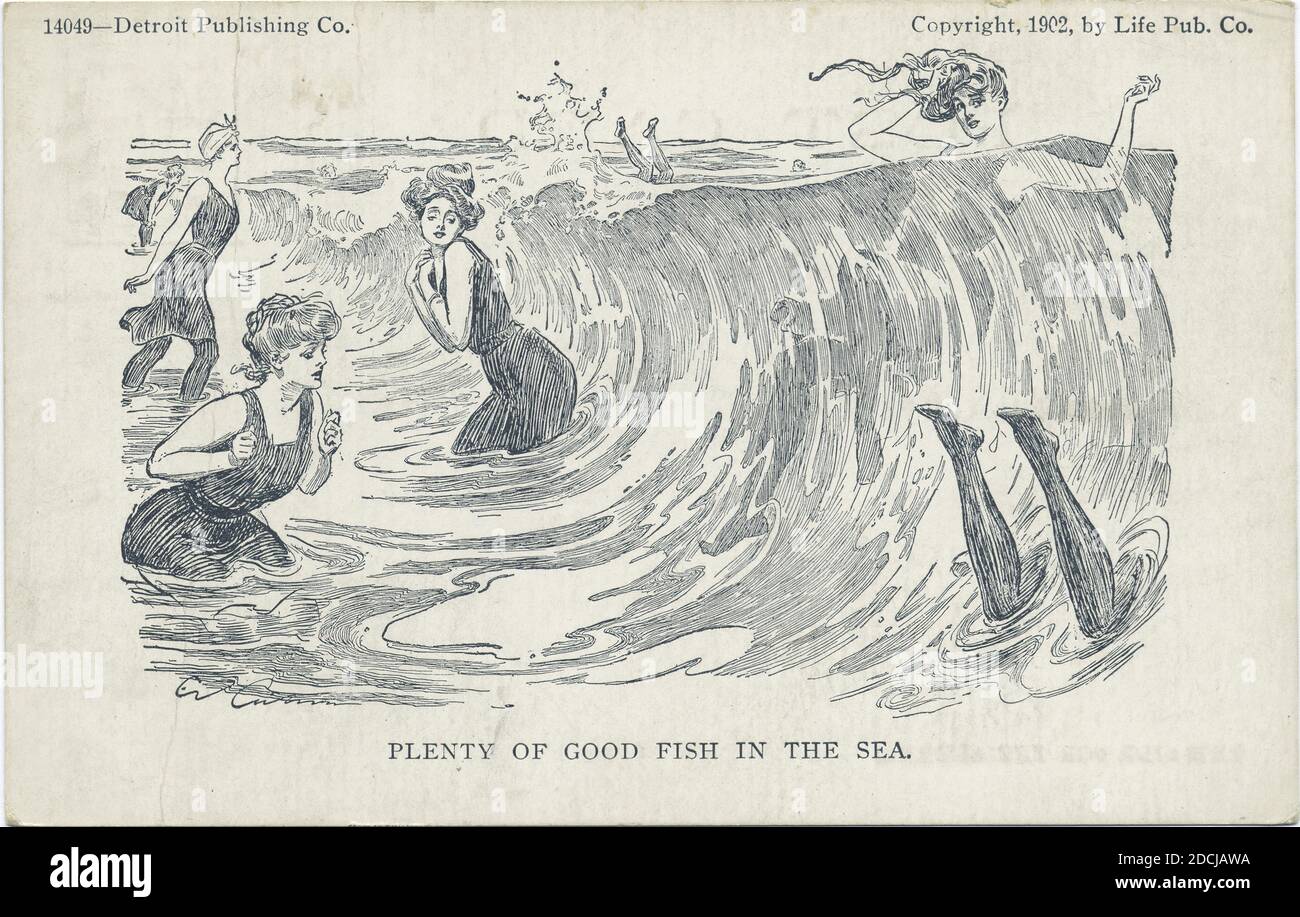 Plenty of Good Fish in the Sea, Life Cartoons, still image, Postcards, 1898 - 1931 Stock Photo