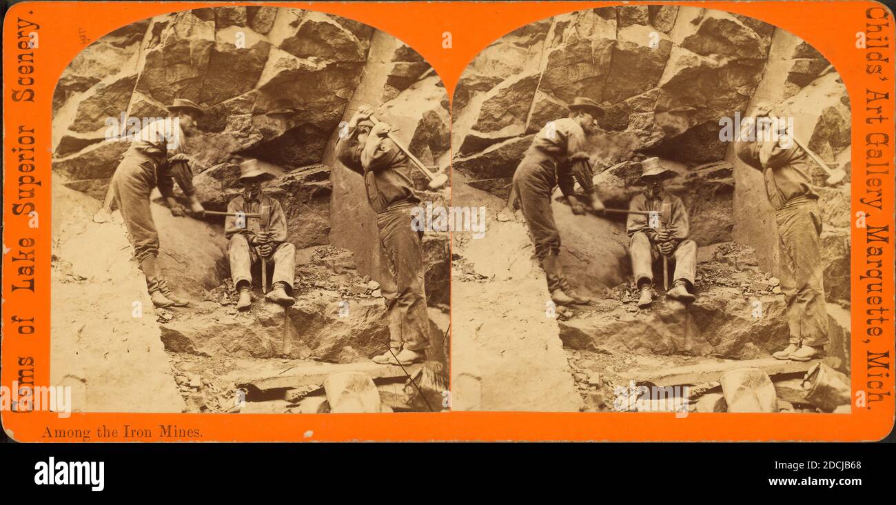 Among the iron mines., still image, Stereographs, Childs, B. F. (Brainard F.) (ca. 1841-1921 Stock Photo