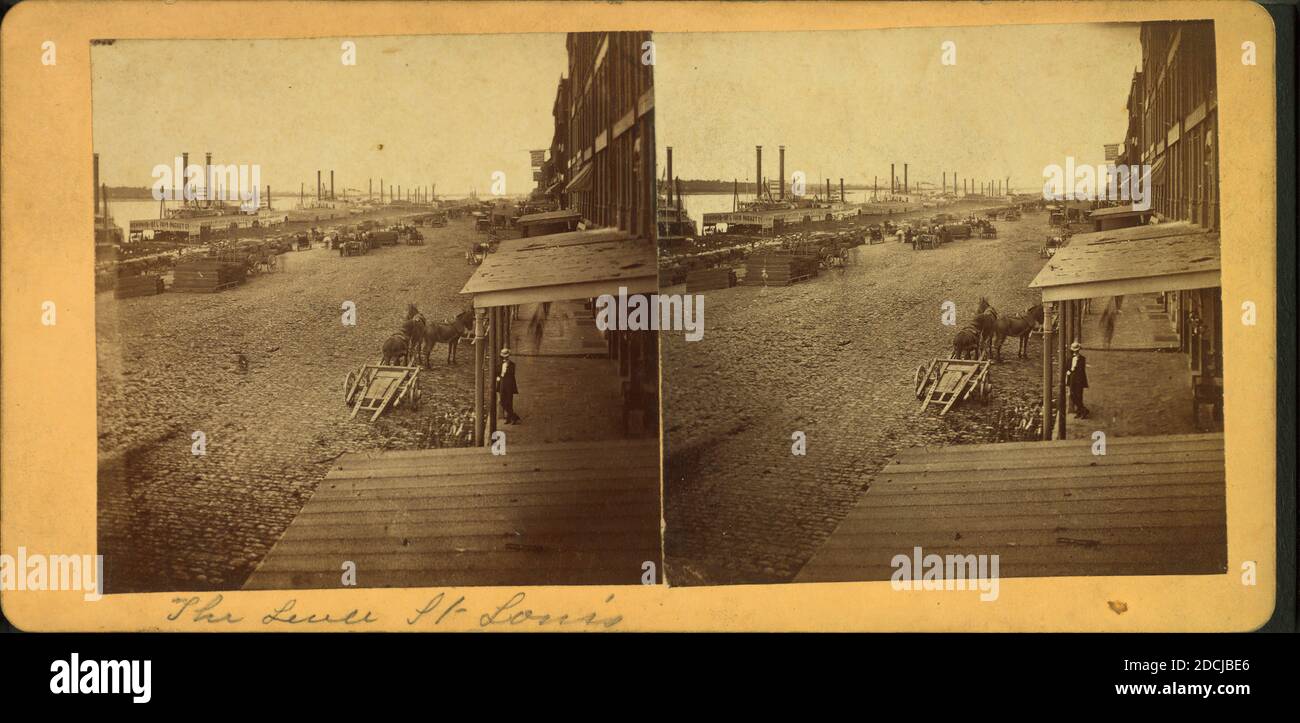 The Levee. St. Louis, Mo., still image, Stereographs, 1875, Boehl & Koenig Stock Photo