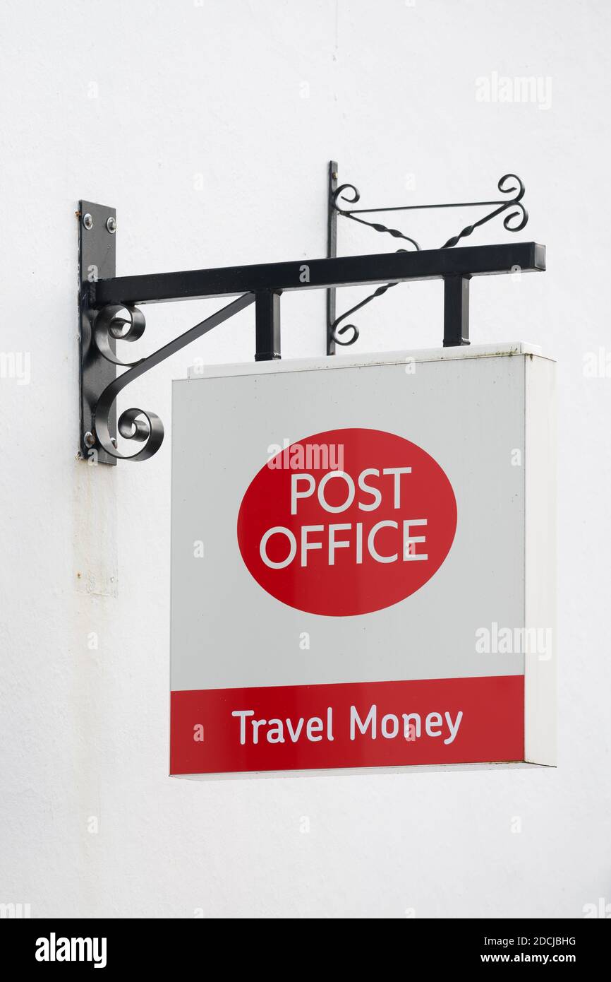 A closeup of a Post Office store sign in the UK Stock Photo Alamy