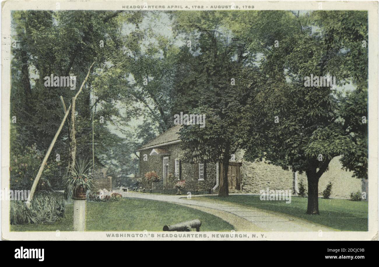 Washington's Headquarters, Newburgh, N.Y., Headquarters April 4, 1782 - August 18, 1783, still image, Postcards, 1898 - 1931 Stock Photo