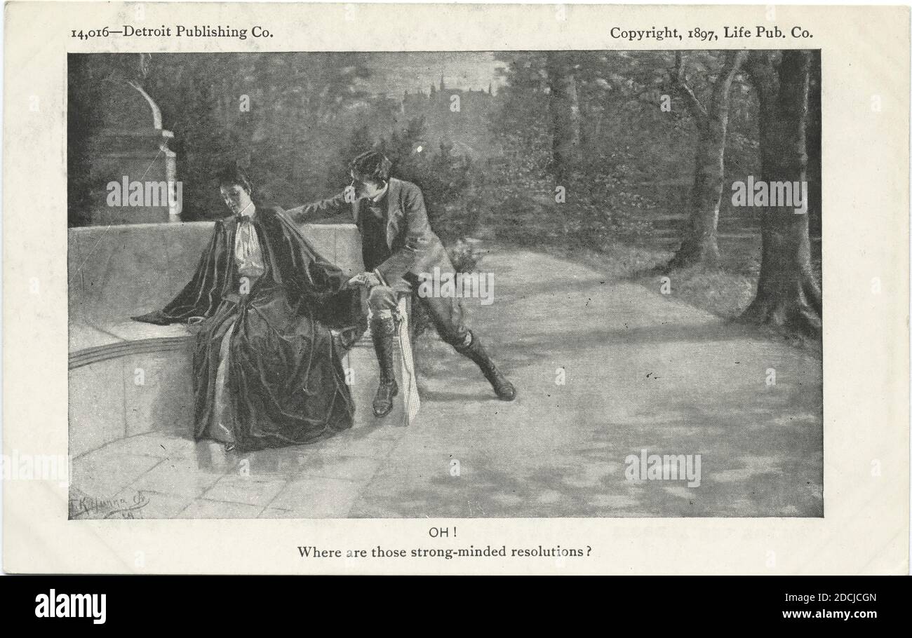 Oh!, Life Cartoons, still image, Postcards, 1898 - 1931 Stock Photo
