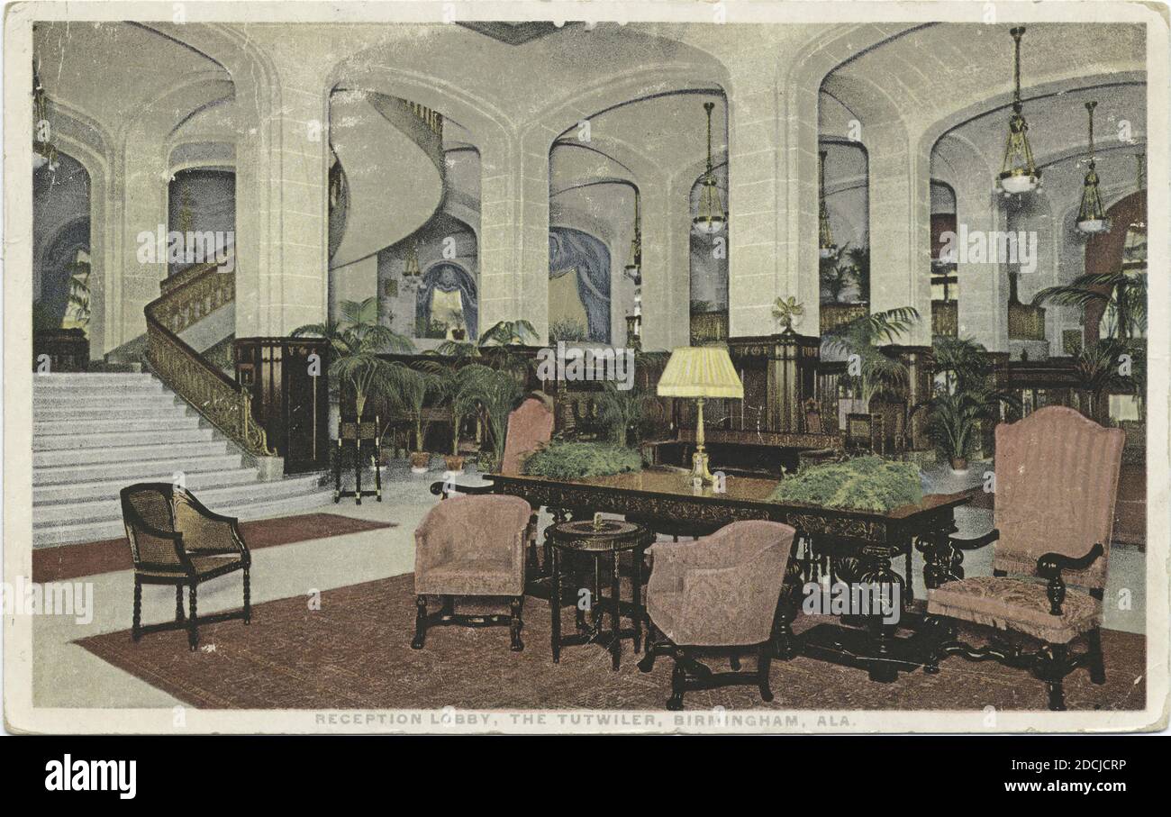 Reception Lobby, The Tutwiler, Birmingham, ALA, still image, Postcards