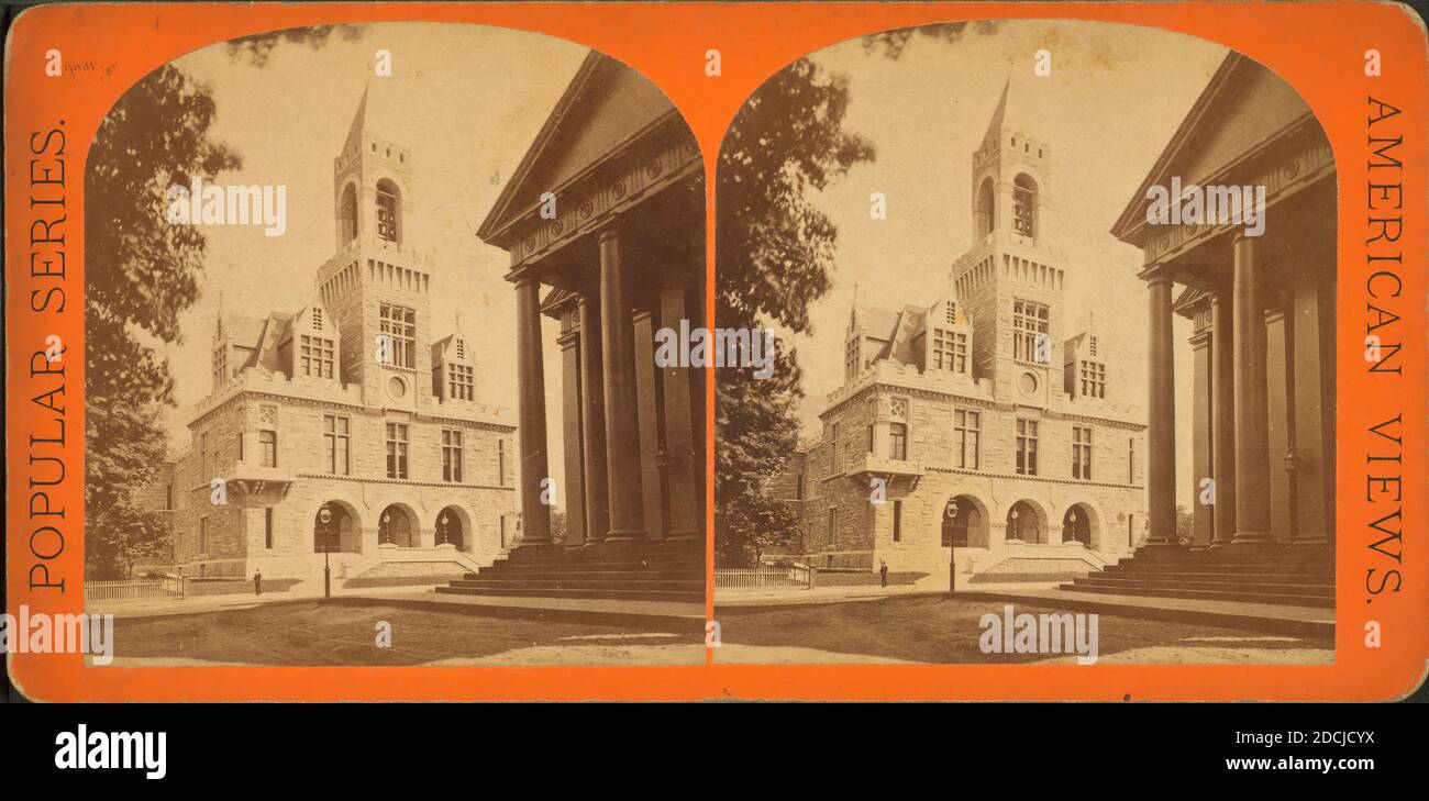 Hampden County Court House--First Church on the right., still image, Stereographs, 1850 - 1930 Stock Photo