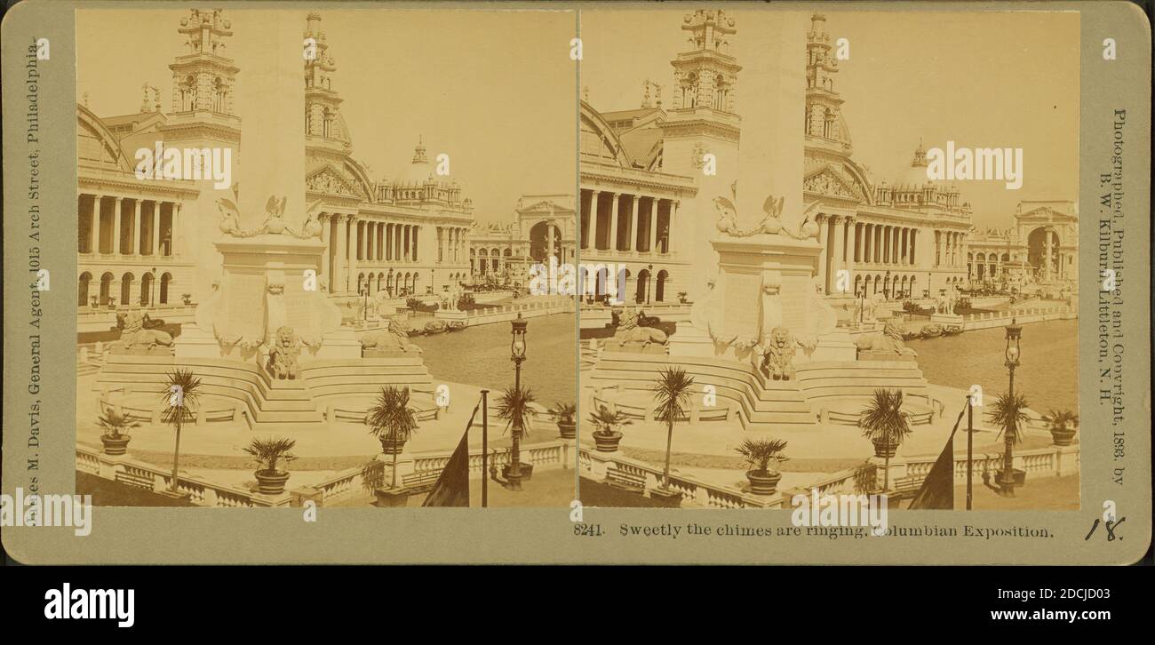 Sweetly the chimes are ringing, Columbian Exposition., still image, Stereographs, 1893, Kilburn, B. W. (Benjamin West) (1827-1909 Stock Photo