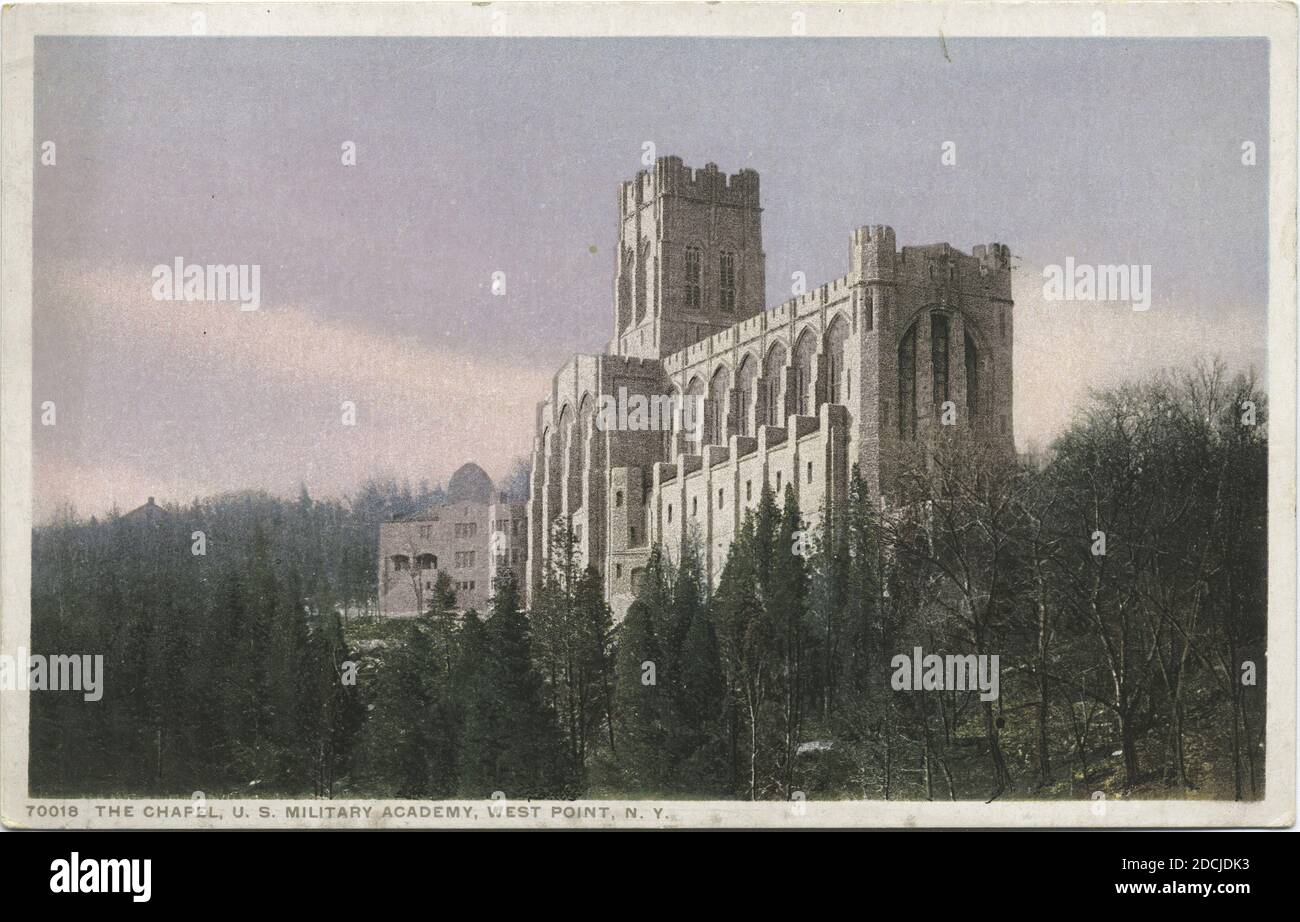 The Chapel, U. S. Military Academy, West Point, N. Y., still image, Postcards, 1898 - 1931 Stock Photo