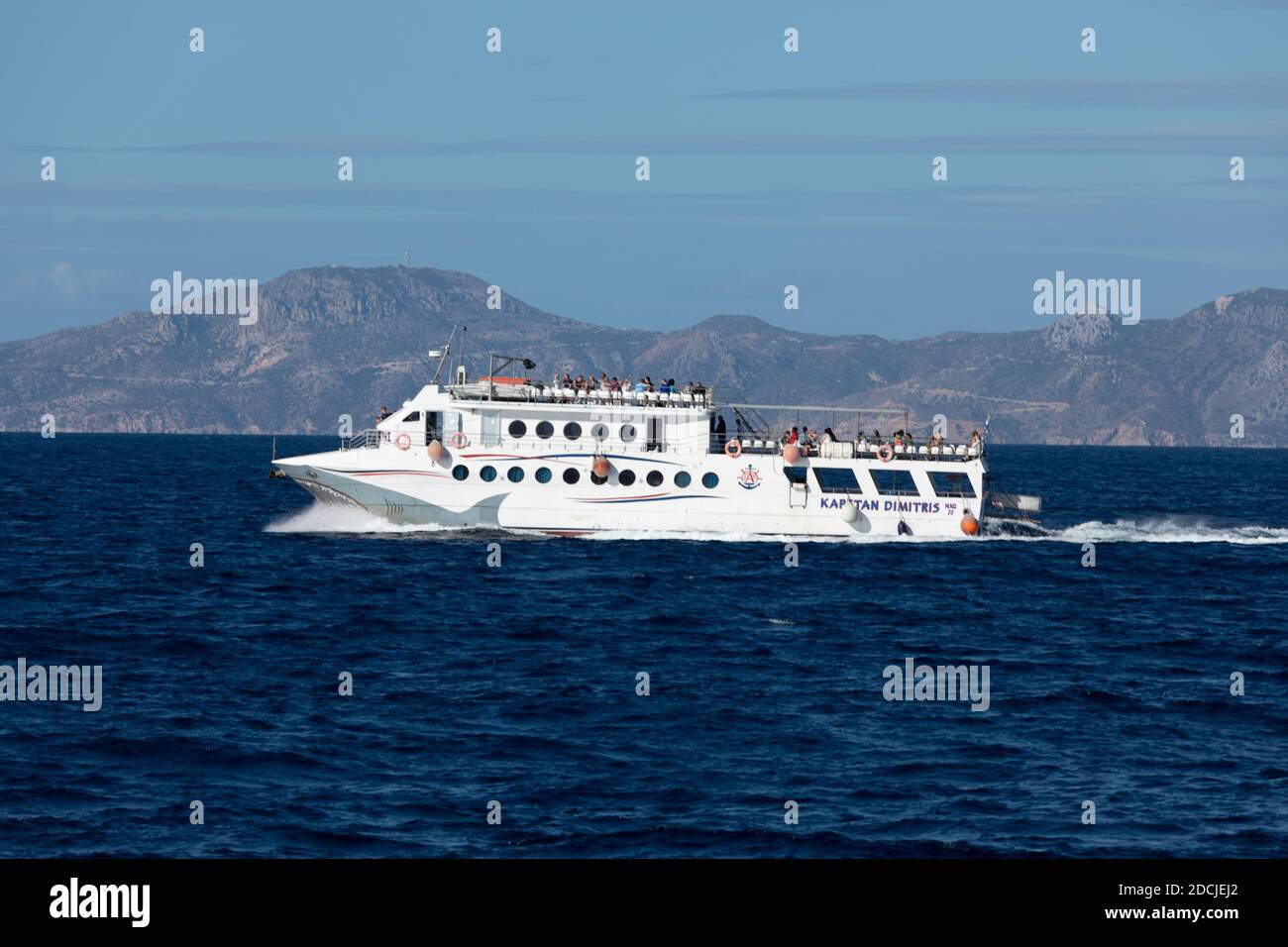 Ferry to Nisyros, Kos, Greece Stock Photo