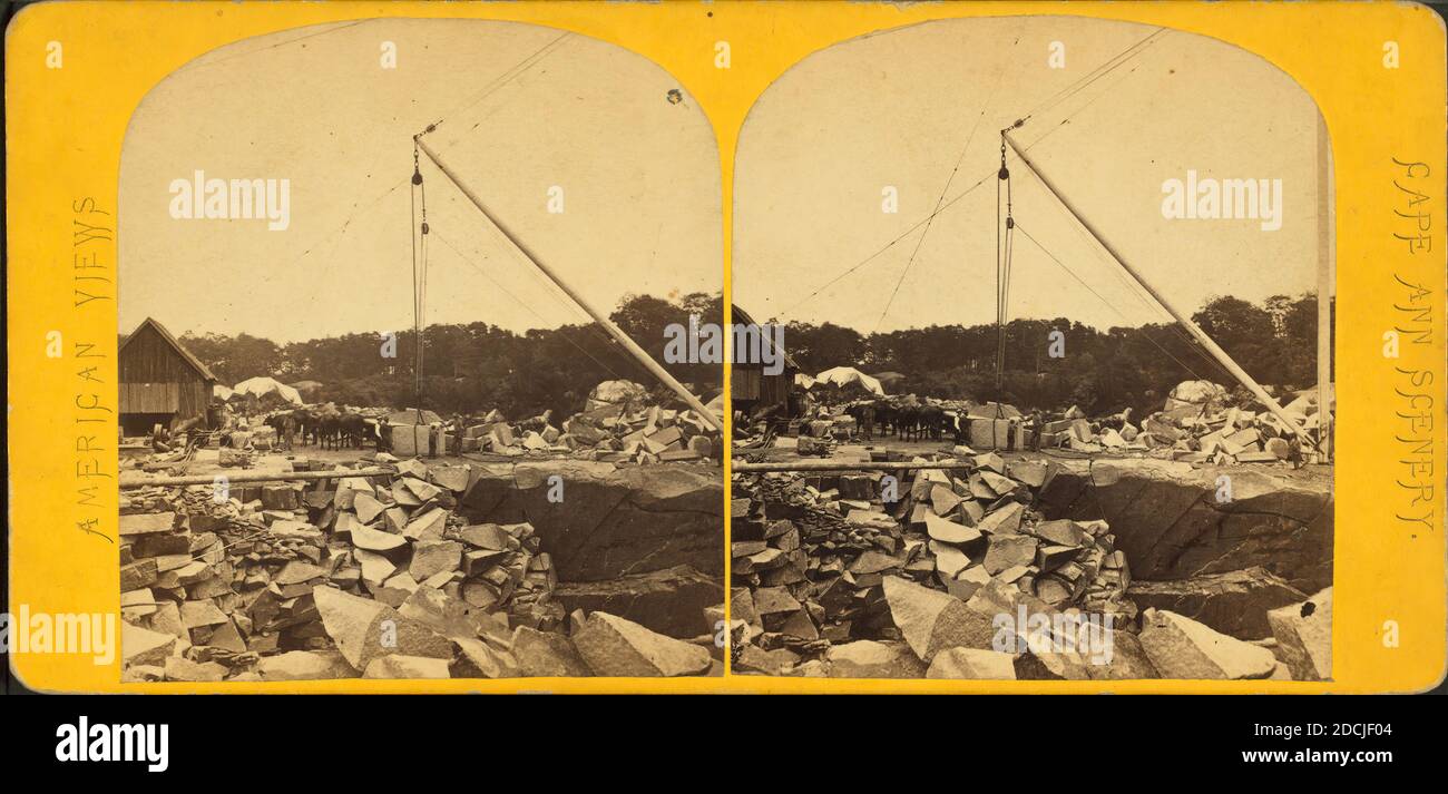 View in the quarries, Rockport, Mass., still image, Stereographs, 1850