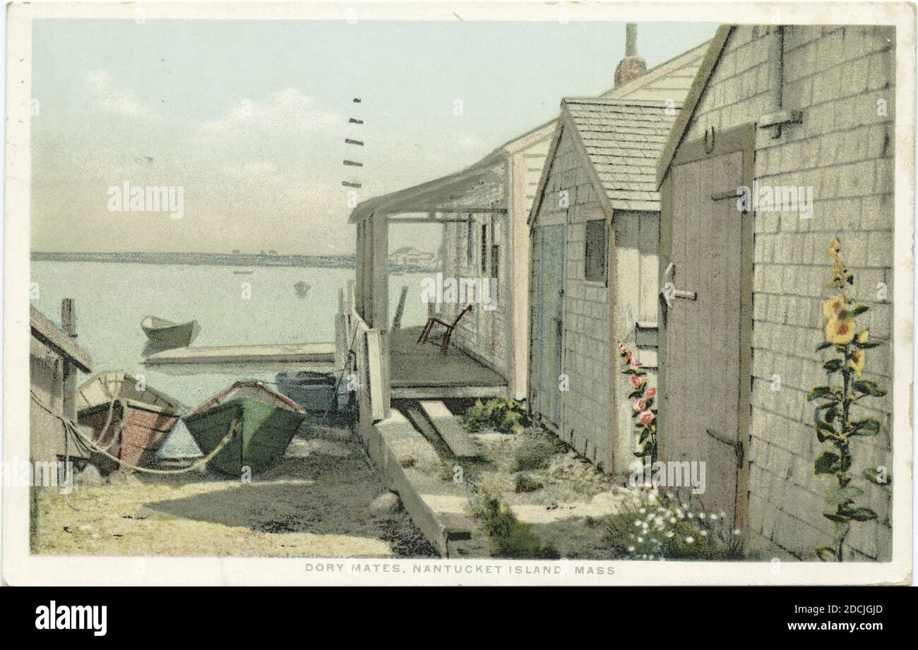 Dory Mates, Nantucket Island, Mass., still image, Postcards, 1898 - 1931 Stock Photo