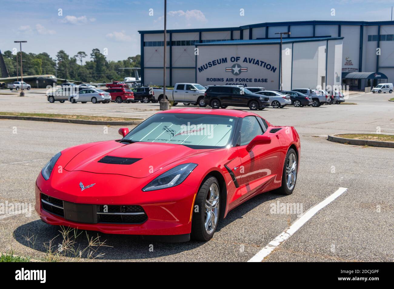 Red Chevrolet Corvette at the Museum of Aviation Warner Robins Air