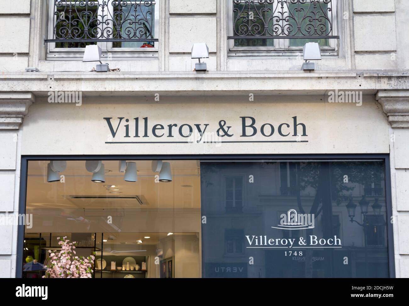 PARIS, FRANCE Shop and the logo of the brand "Villeroy&Boch Stock