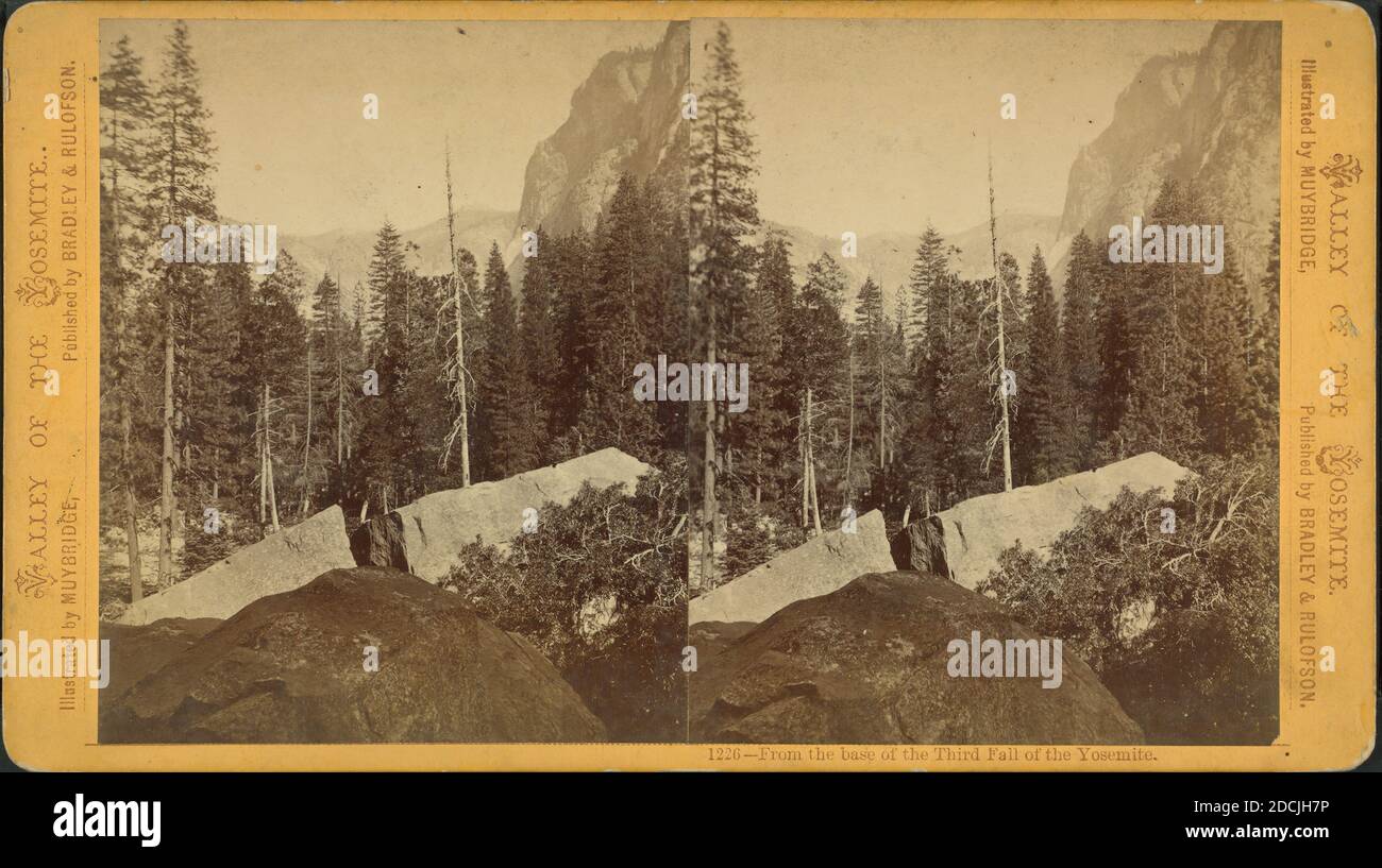 From the base of the Third Fall of the Yosemite., still image, Stereographs, 1868 - 1873, Muybridge, Eadweard (1830-1904 Stock Photo
