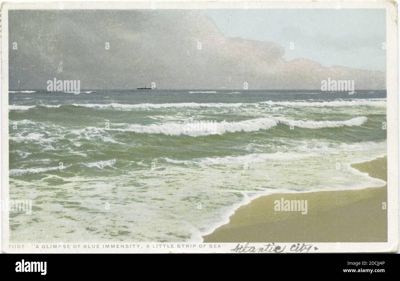 A Glimpse of Blue Immensity, still image, Postcards, 1898 - 1931 Stock Photo