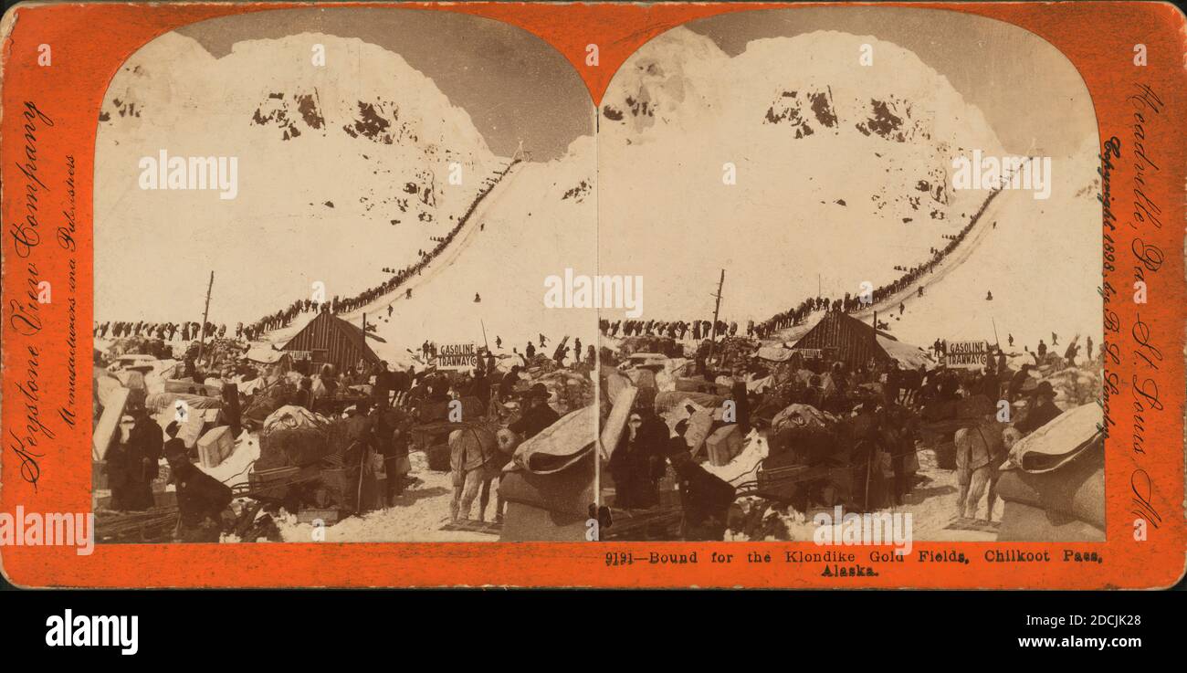 Bound for the Klondike gold fields, Chilkoot Pass, Alaska., still image ...