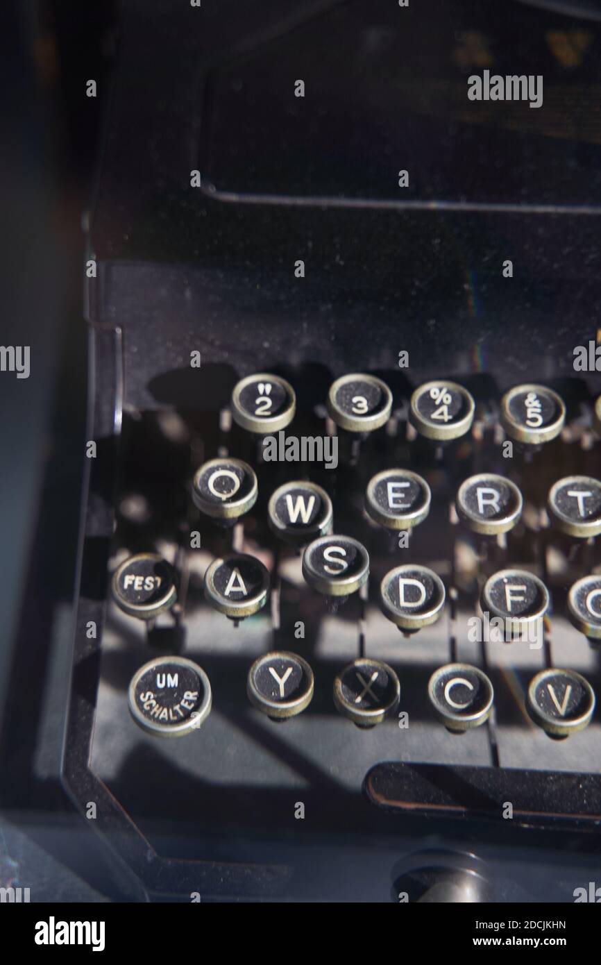 Old iron german typewriter in a museum Stock Photo Alamy