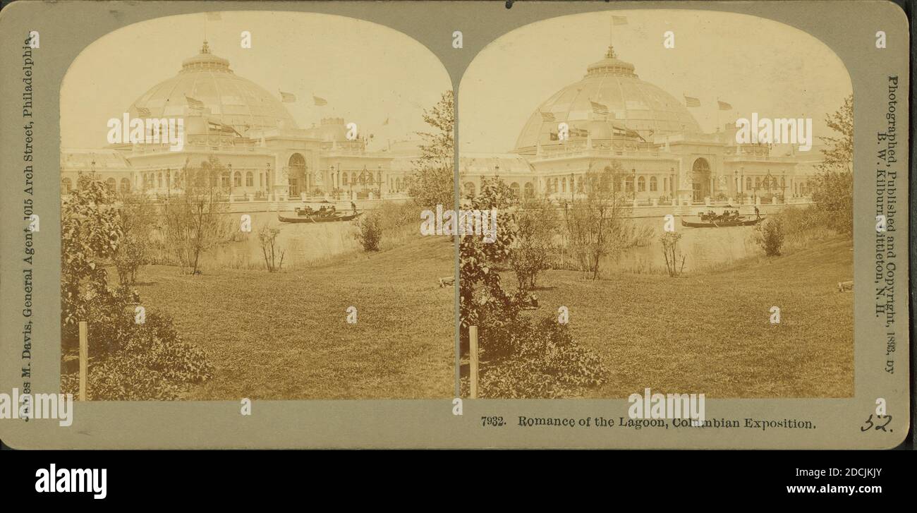 Romance of the lagoon. Columbian Exposition., still image, Stereographs, 1893, Kilburn, B. W. (Benjamin West) (1827-1909 Stock Photo