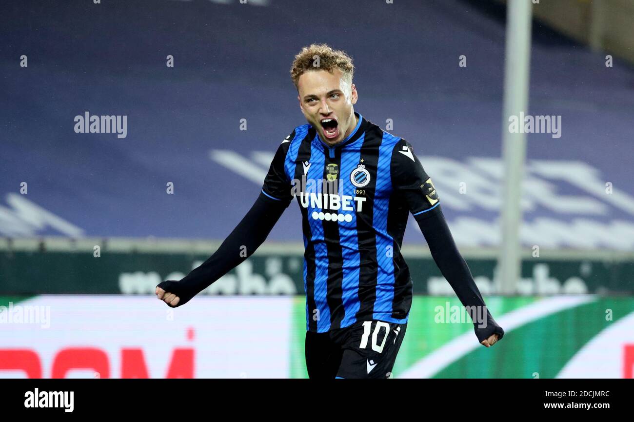 Brugge Belgium 21st Nov 2020 Brugge Belgium November 21 Noa Lang Of Club Brugge Celebrates After Scoring The 1 0 Goal During The Jupiler Pro League Match Day 13 Between Club