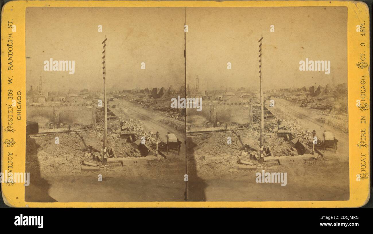 State Street, from First National Bank, looking north., still image, Stereographs, 1871 Stock Photo