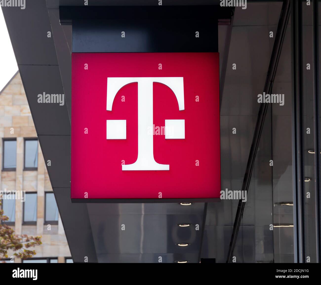 Emblem T-Mobile. T-Mobile International AG is a holding company for Deutsche Telekom AG's various mobile communications subsidiaries outside Germany Stock Photo