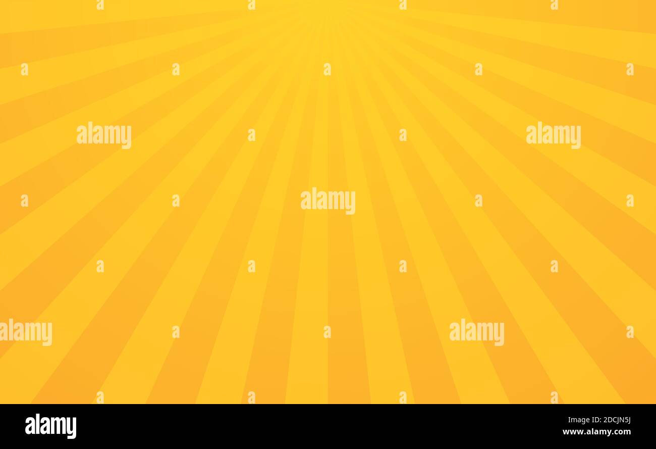 Panoramic yellow comic zoom with lines - Vector illustration Stock Vector