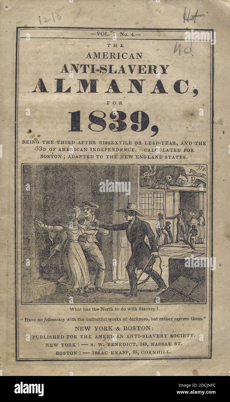 What has the North to do with slavery ?, still image, Illustrations, 1836 - 1844 Stock Photo