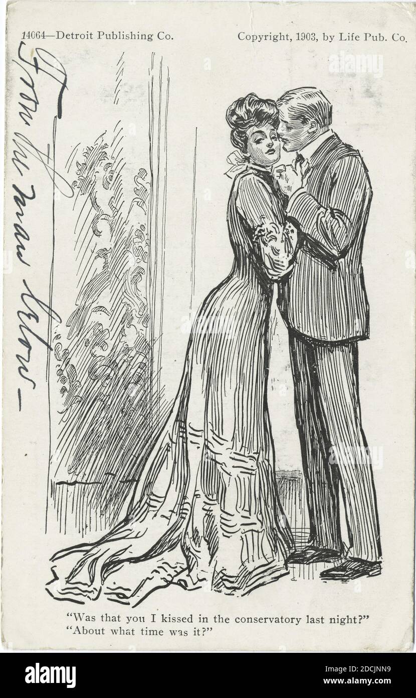 Was that you I Kissed, Life Cartoons, still image, Postcards, 1898 - 1931 Stock Photo