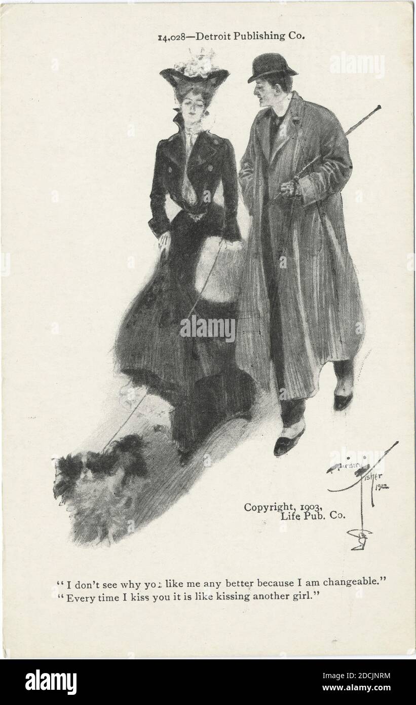 I don't see -- , Life Cartoons, still image, Postcards, 1898 - 1931 Stock Photo