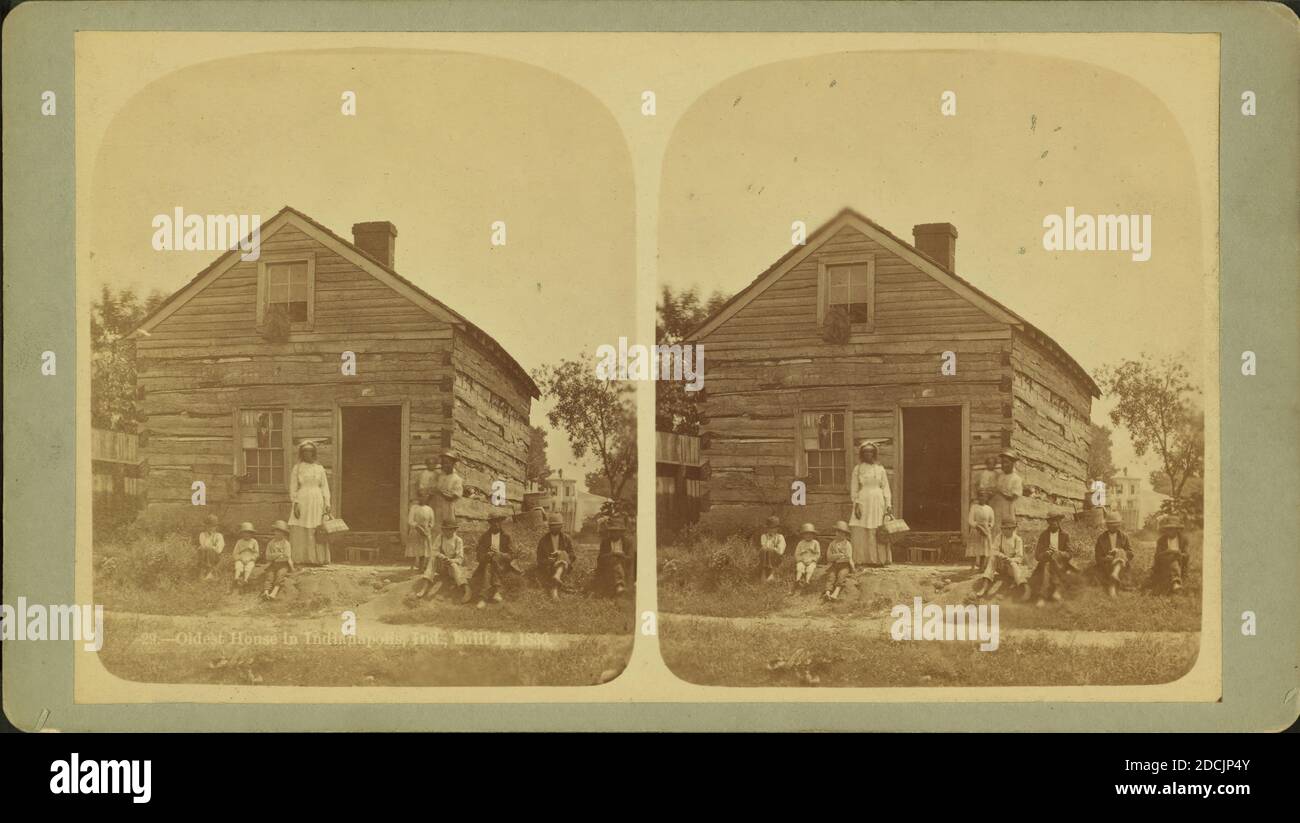 Oldest house in Indianapolis, Ind., built in 1830., still image, Stereographs, 1890 Stock Photo