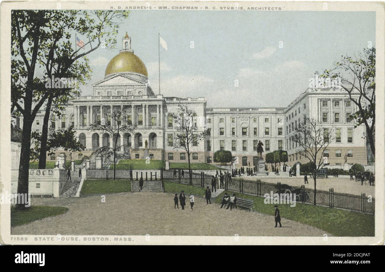 State House, Boston, Mass., still image, Postcards, 1898 - 1931 Stock Photo