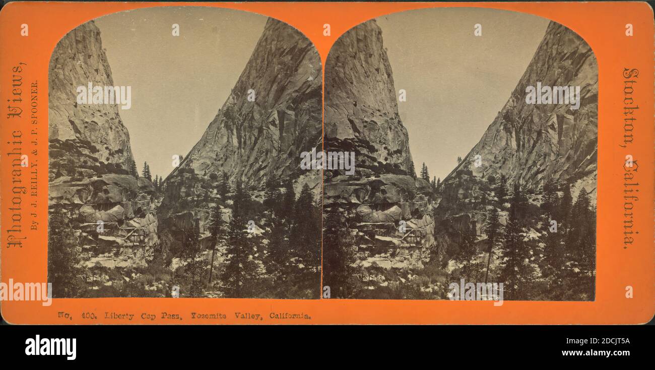 Liberty Cap Pass, Yosemite Valley, California., still image, Stereographs, 1850 - 1930, Reilly, John James (1839-1894 Stock Photo