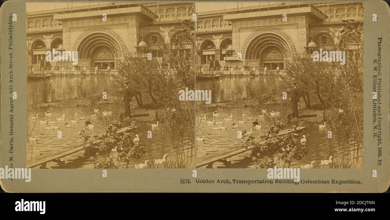 Golden Arch, Transportation building, Columbian Exposition., still image, Stereographs, 1893, Kilburn, B. W. (Benjamin West) (1827-1909 Stock Photo