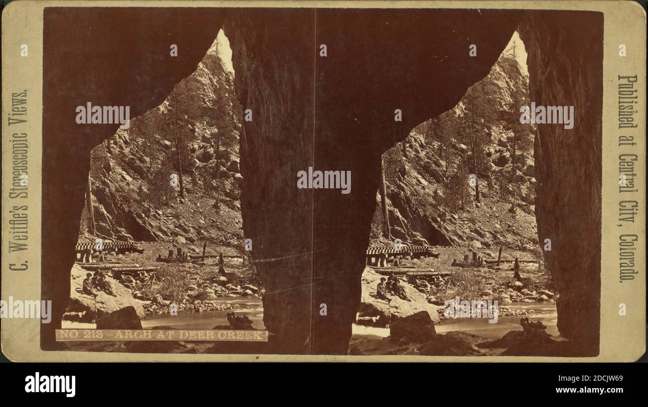 Arch at Deer Creek., still image, Stereographs, 1850 1930, Weitfle