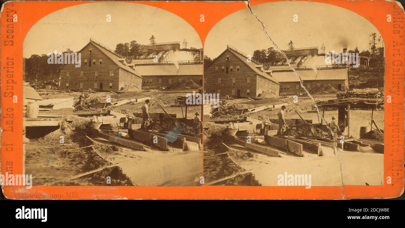 Atlantic Stamp Mill, still image, Stereographs, 1877 - 1889, Childs, B. F. (Brainard F.) (ca. 1841-1921 Stock Photo