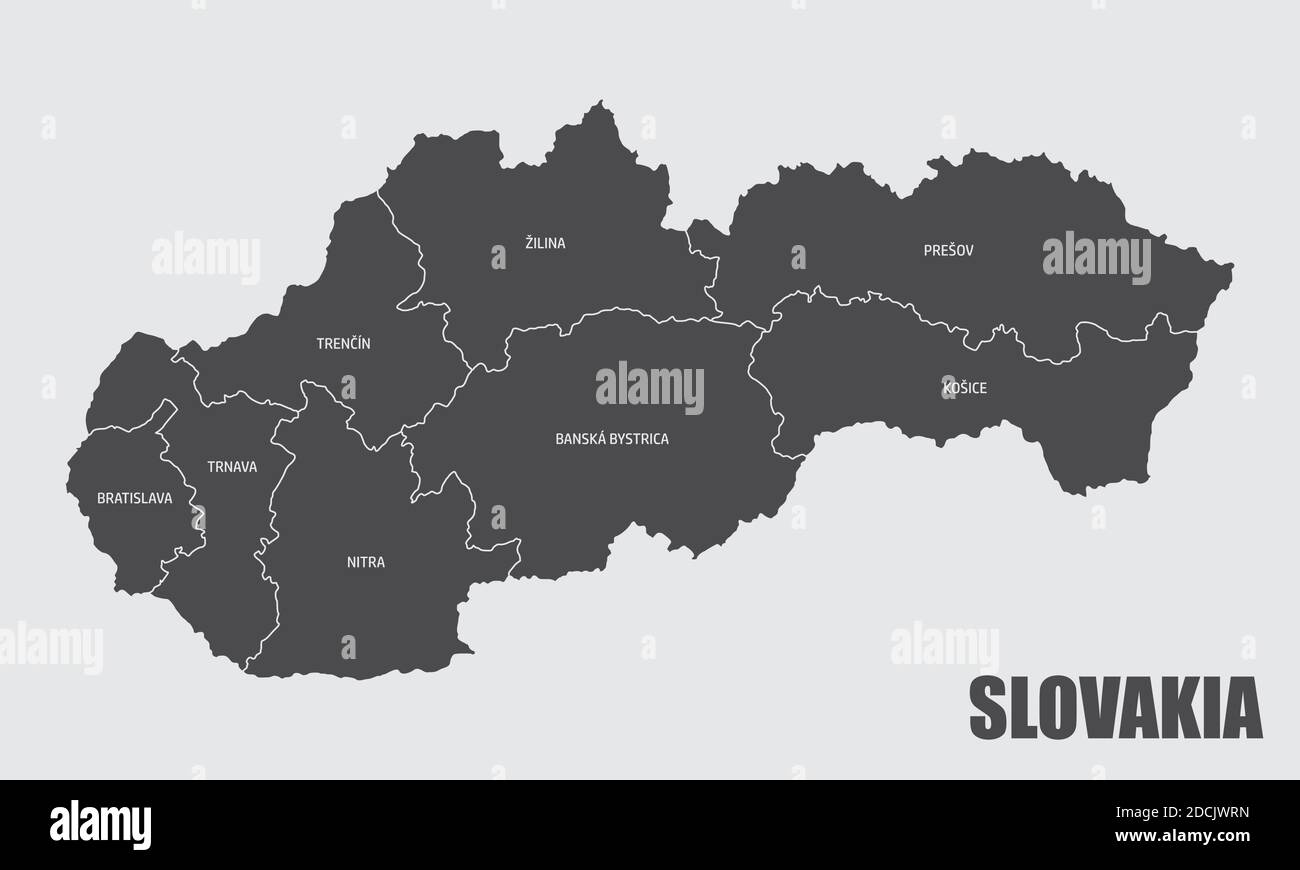 Slovakia regions map Stock Vector