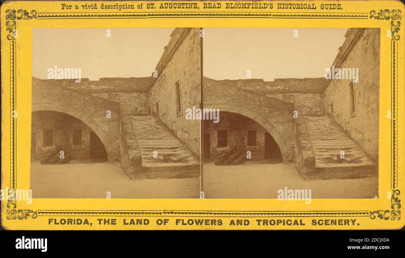 Stairway in the Old Spanish Fort, at St. Augustine, Florida., still