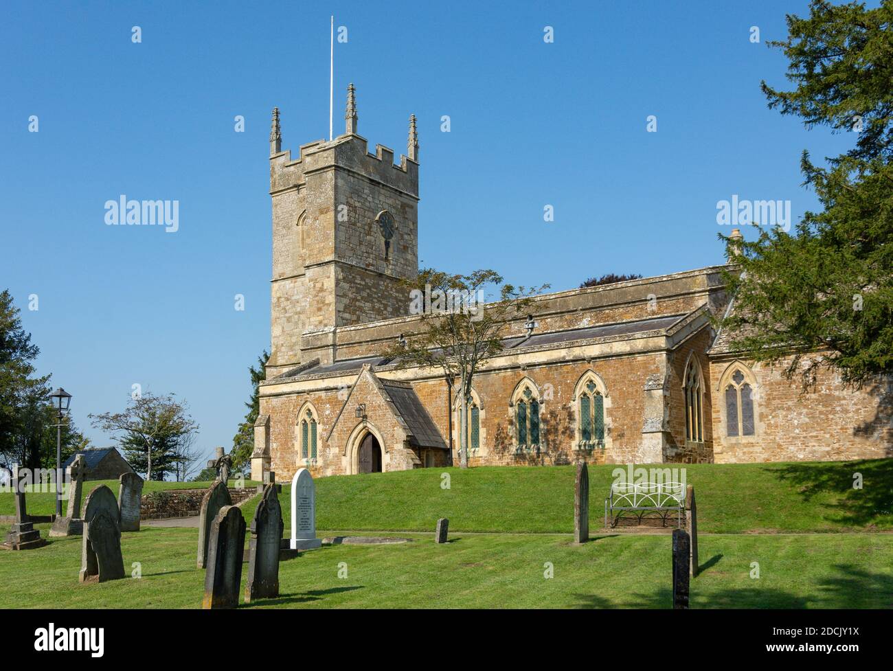 St Andrew's Church, Station Road, Kingham, Oxfordshire, England, United Kingdom Stock Photo