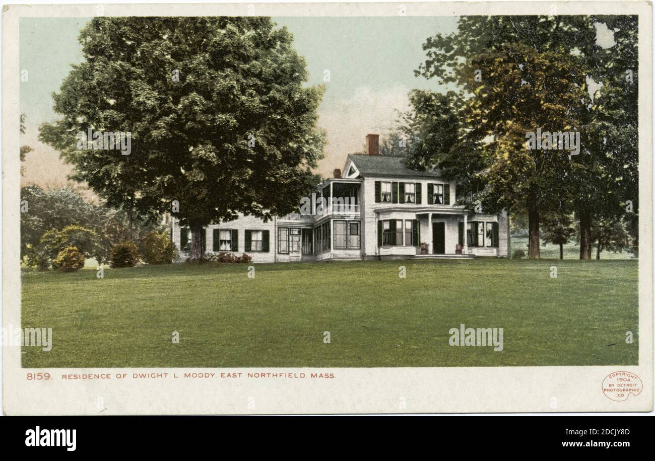 Residence of Dwight L. Moody, Northfield, Mass., still image, Postcards