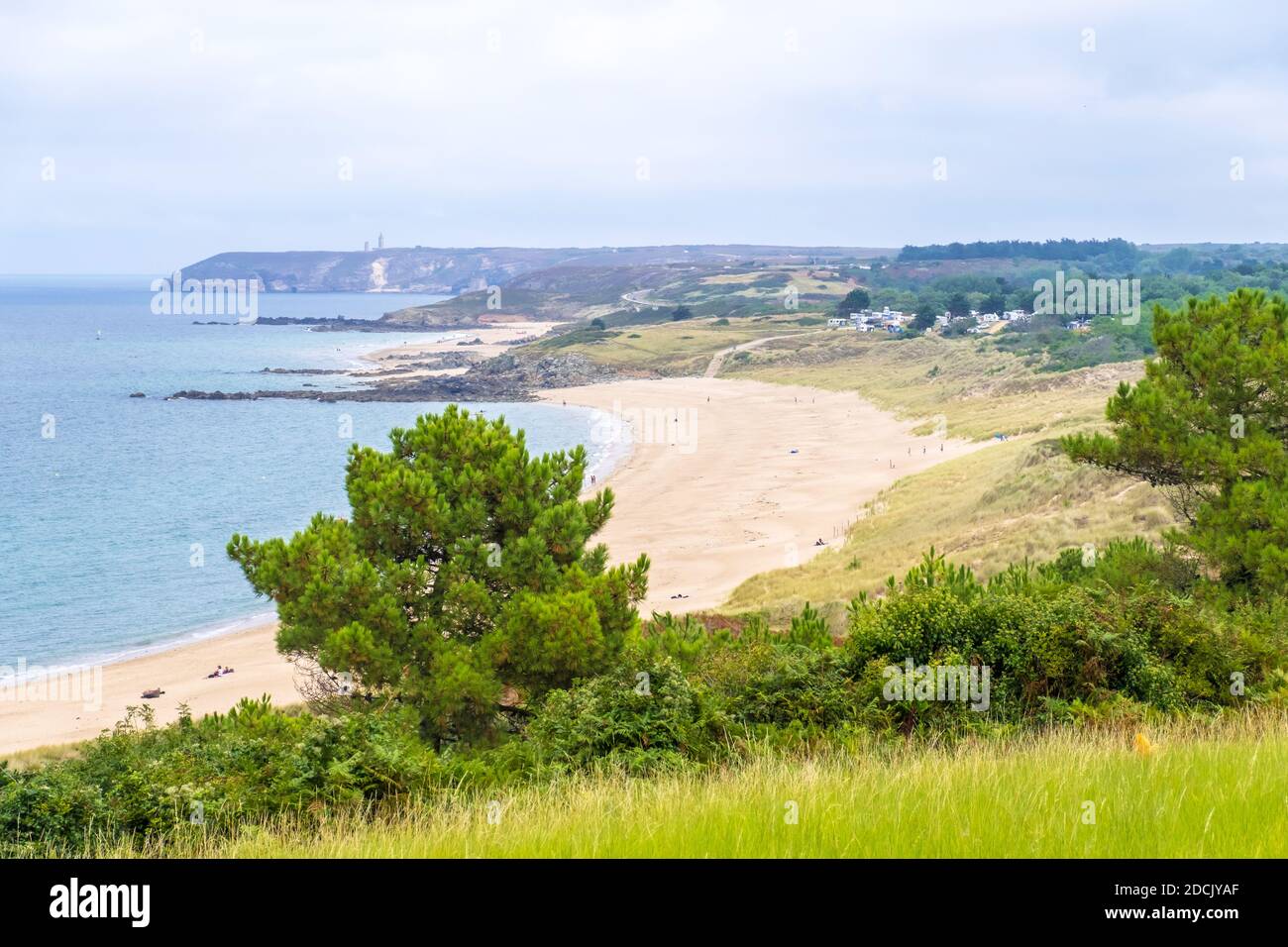 Erquy, CotesdArmor, France 25 August, 2019 Atlantic coast with Beach and cape of Erquy