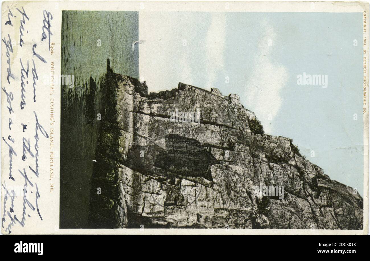 Cushing's Island, White Head, Portland, Me., still image, Postcards, 1898 - 1931 Stock Photo