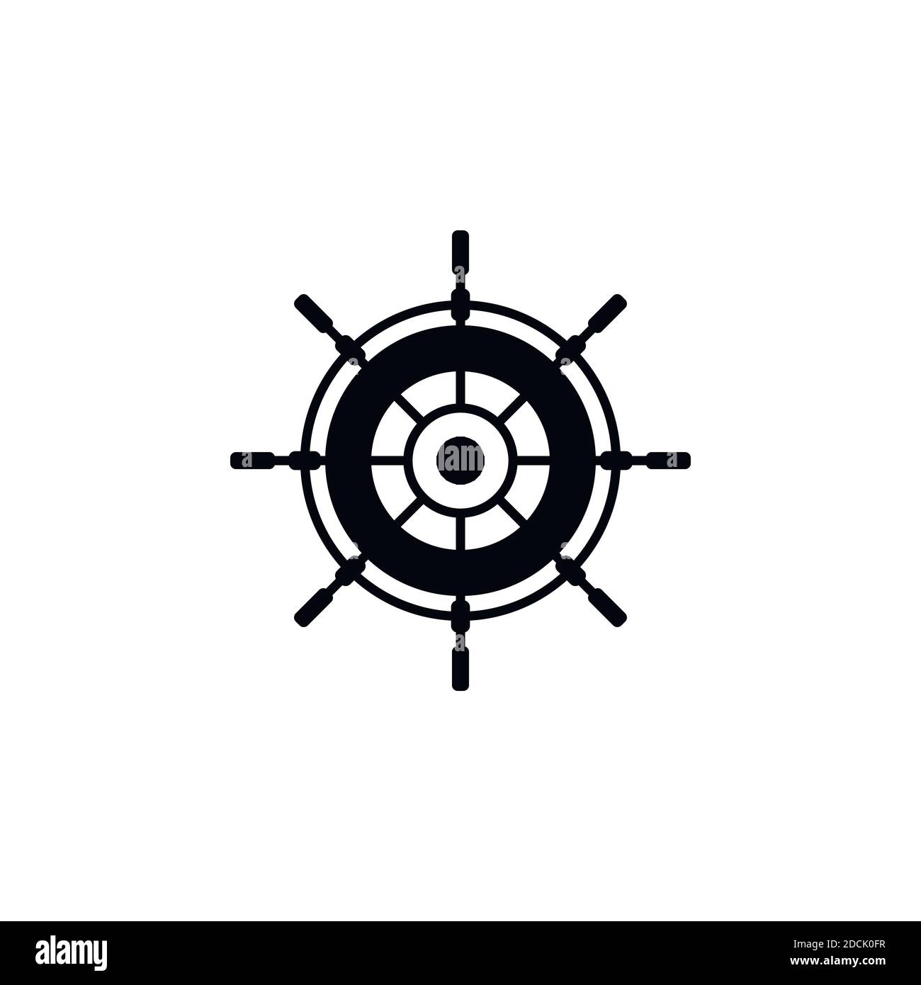 rudder icon icon vector, solid illustration, pictogram isolated on gray ...