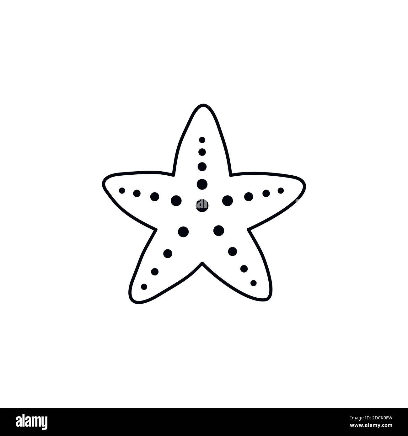 Common starfish or sea star fish marine life line art vector icon for apps and websites Stock Vector