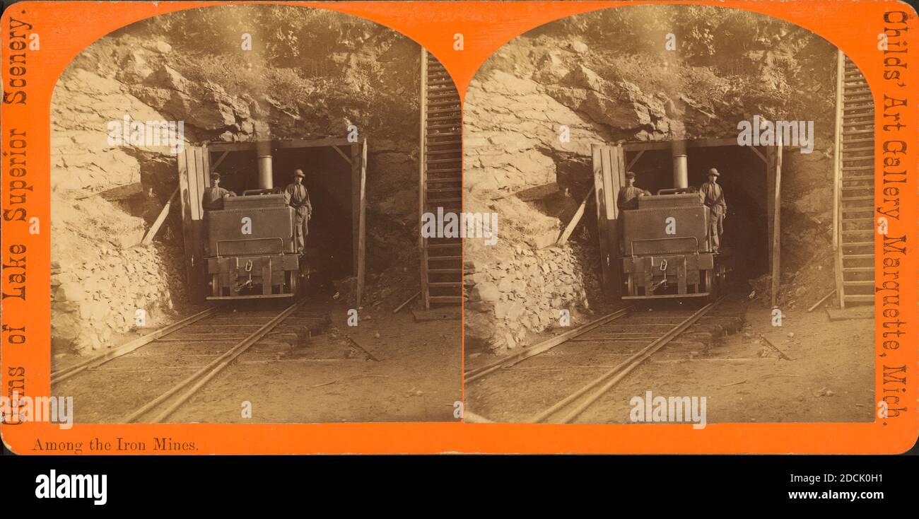 Among the iron mines., still image, Stereographs, Childs, B. F. (Brainard F.) (ca. 1841-1921 Stock Photo