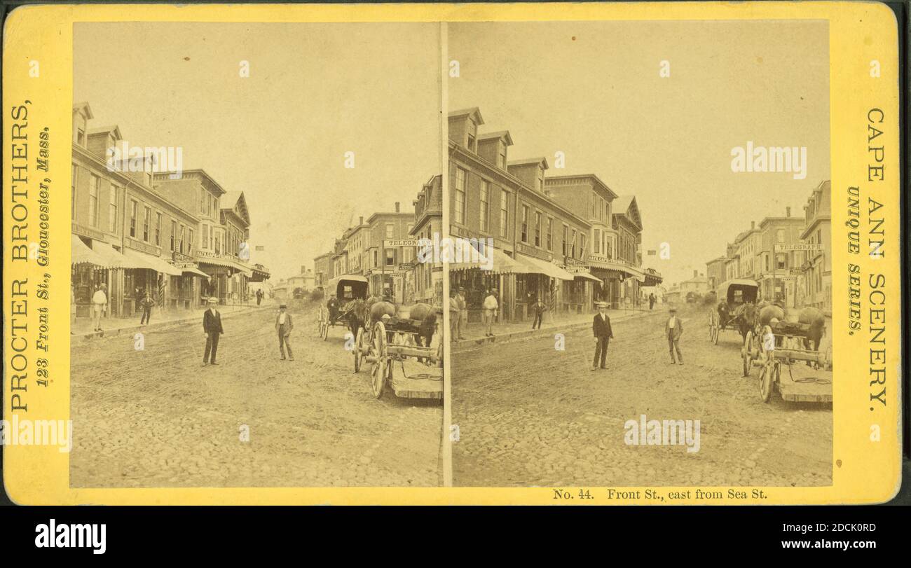 Front St., east from Sea St., still image, Stereographs, 1850 - 1930, Procter Brothers Stock Photo