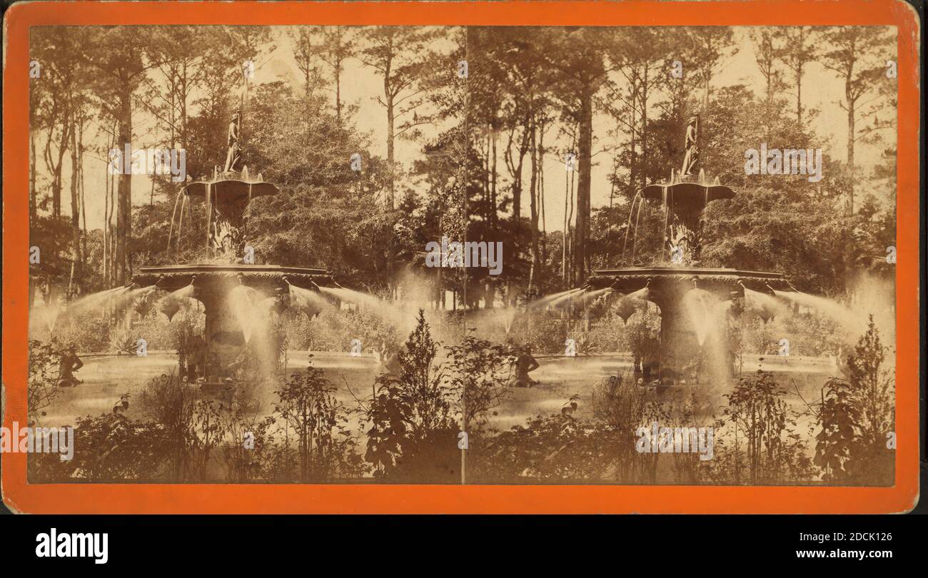 Park Fountain., still image, Stereographs, 1850 - 1930 Stock Photo