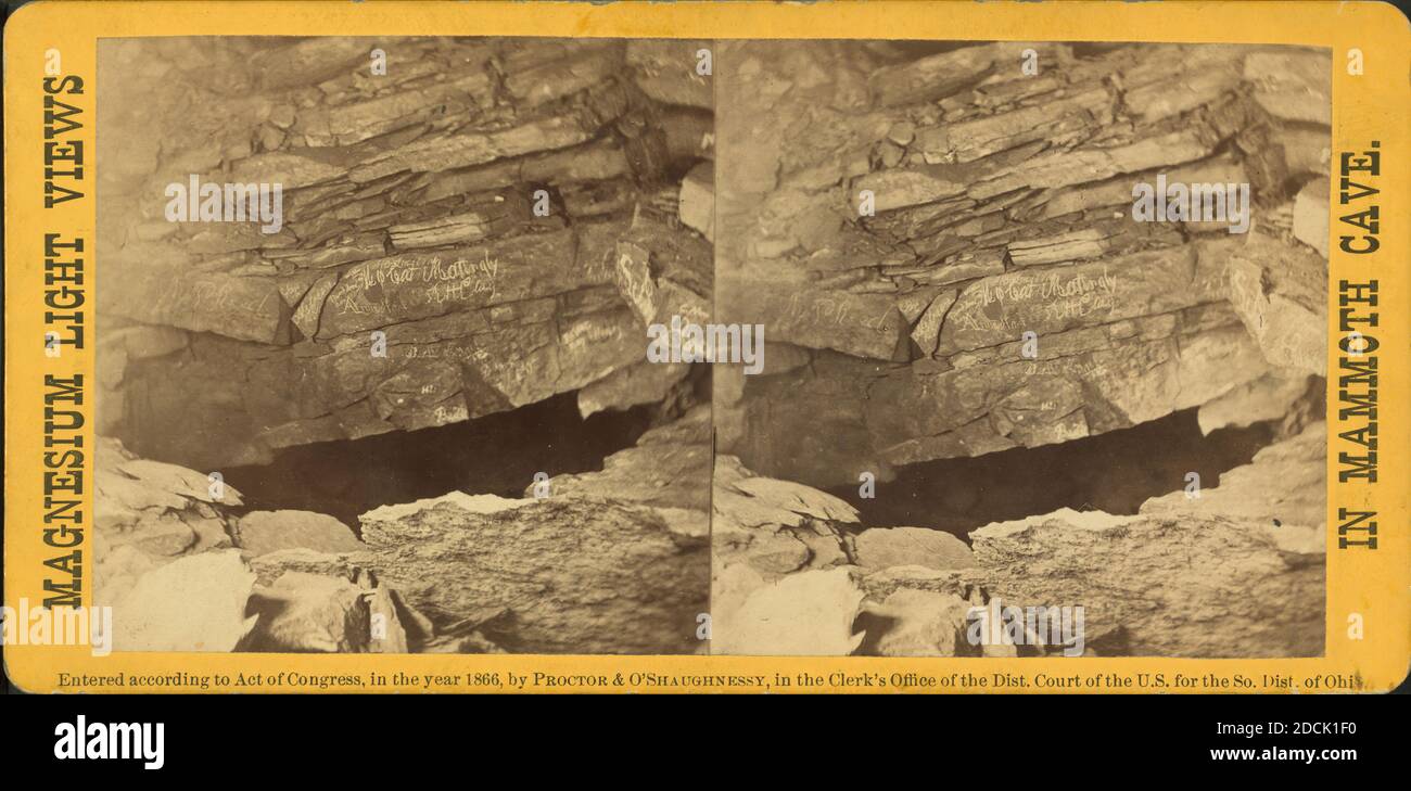 Hanging Rocks., still image, Stereographs, 1866, Waldack, Charles Stock Photo