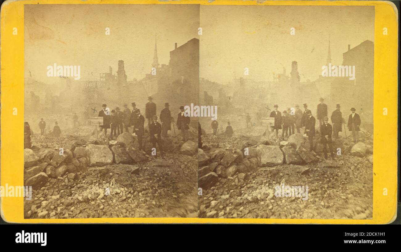 Unidentified view of the fire in Boston, November, 1872., still image, Stereographs, 1872, Holton and Robinson Stock Photo