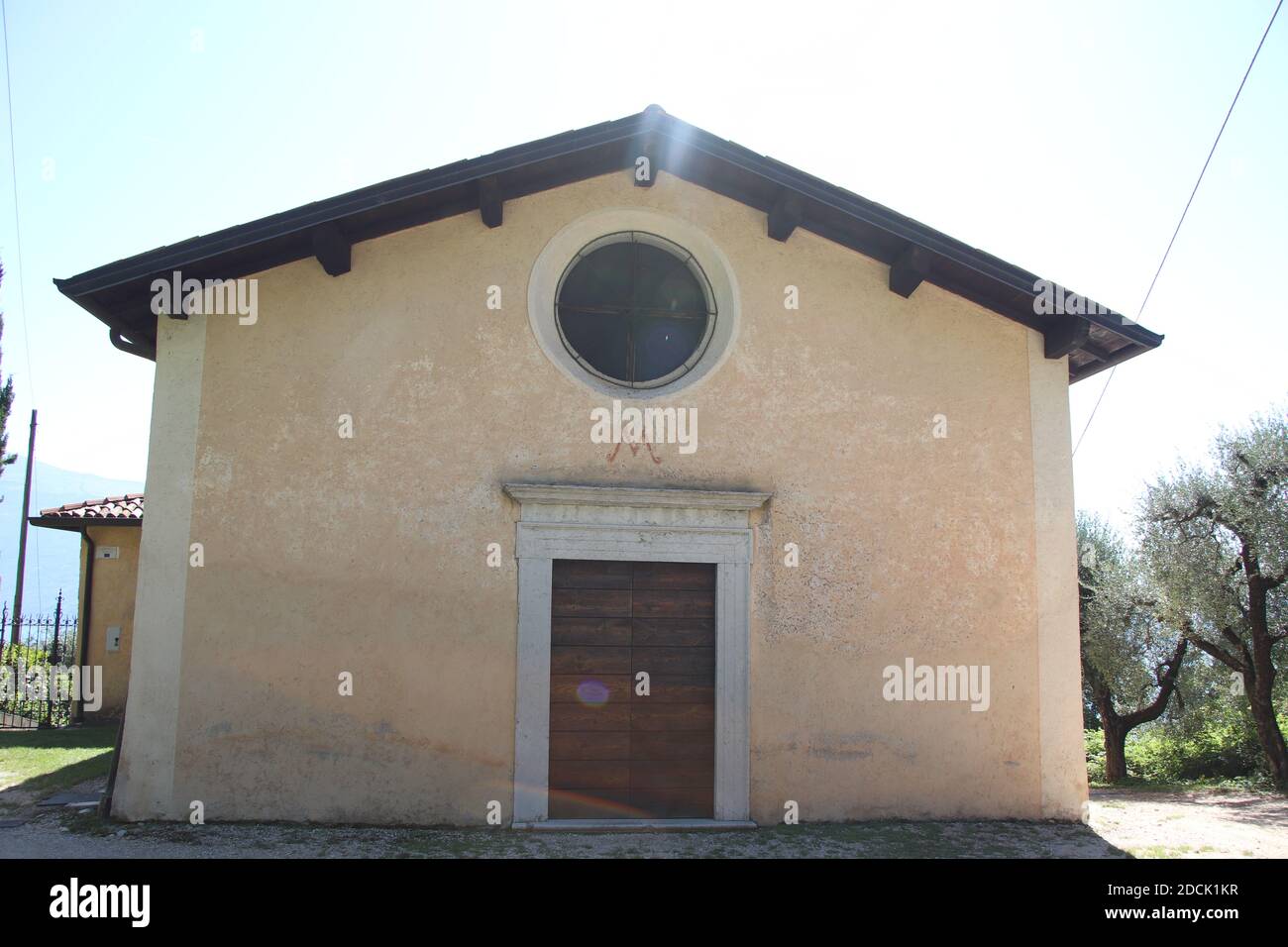 ancient sanctuary of Supina, catholic church building in Toscolano, Brescia, Italy Stock Photo