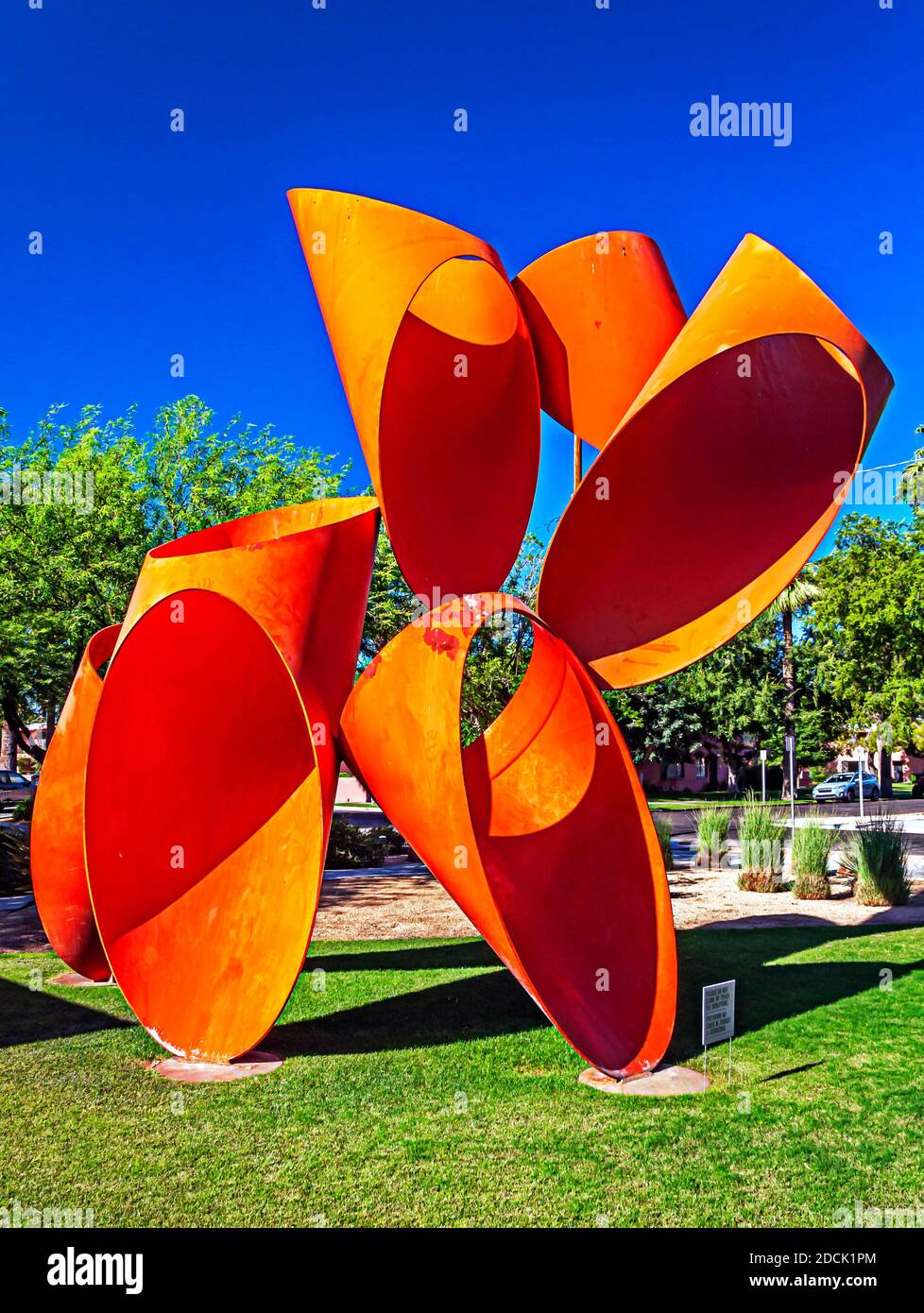 This orange sculpture is located downtown Phoenix, Arizona at the