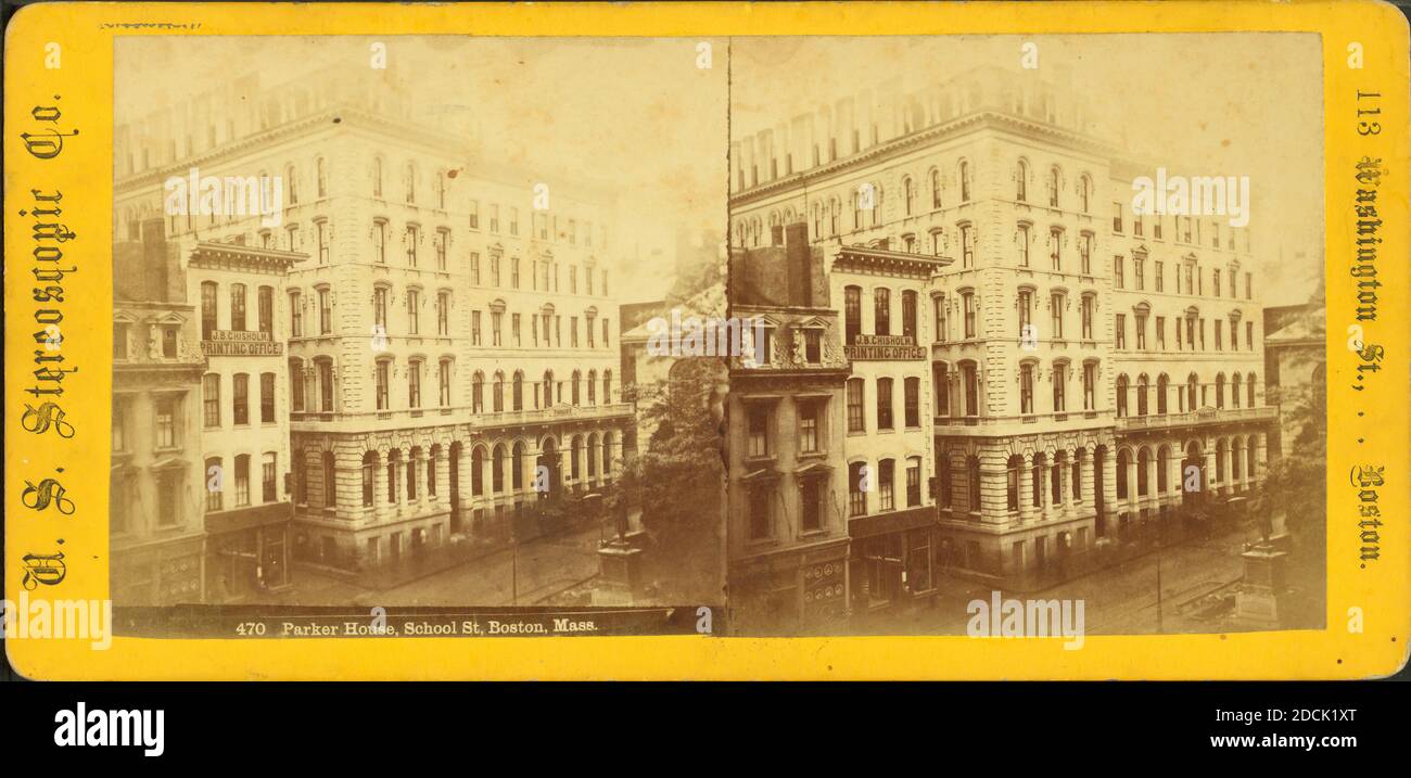 Parker House, School St., Boston, Mass., still image, Stereographs, 1850 - 1930 Stock Photo