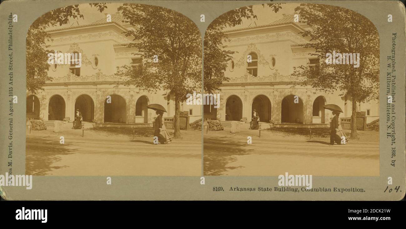 Arkansas State building, Columbian Exposition., still image, Stereographs, 1893, Kilburn, B. W. (Benjamin West) (1827-1909 Stock Photo